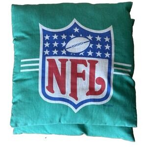 Vintage NFL 90s 1993 Throw Pillows(2) Football Green EUC Man Cave 16x16